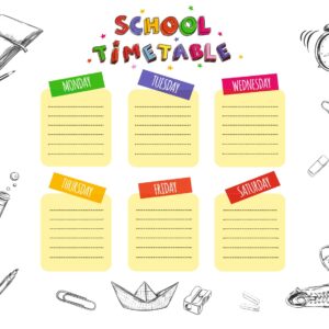 Магнітний планер А3 Шкільний розклад 5 eng