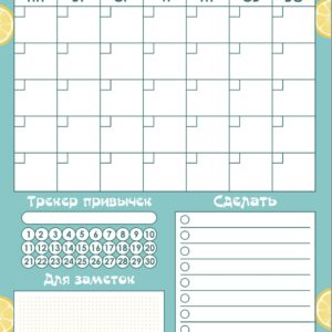 Магнітний планер A3 План на місяць Лимон рус