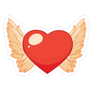 Магніт на холодильник серце з крилами